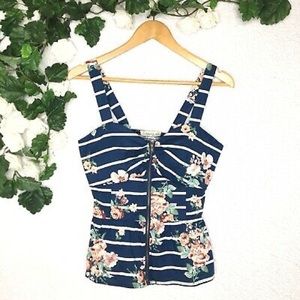 Floral tank zip up